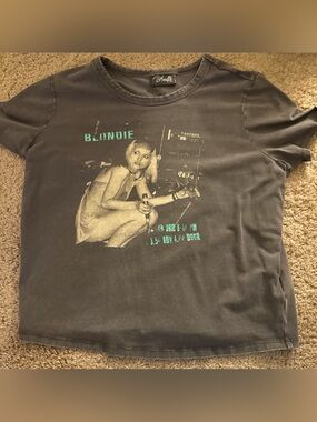 Cotton On Black Blondie Graphic Tee with Teal Print